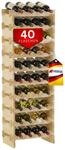 Weinregal NAVARRA aus Holz HxBxT 135x46x28cm, 40 Flaschen auf 10 Ebenen | Natur