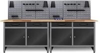 Ondis24 Werksatt Set Werkstatteinrichtung 240 cm &ndash; 2X Werkbank Werner mit 28...
