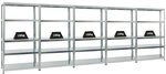 PROREGAL Mega Deal 5er-Sparset Metallregal Steel Eagle 180x100x40cm Fachlast...