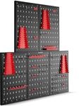 tectake&reg; Werkzeug Lochwand aus Metall, 200 x 60 x 2 cm, Werkzeugwand...