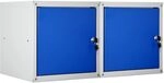 PROREGAL Mega Deal 2X Schlie&szlig;fachw&uuml;rfel Cubic HxBxT 35x35x35cm Grau/Blau