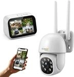 Technaxx Mini &Uuml;berwachungskamera Set mit Touchscreen Monitor 4,3 Zoll - 3MP 2K...