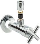 tecuro -22212- Design Eck-Ventil mit Kreuzgriff 1/2 Zoll Wandanschluss messing