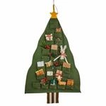 LOBERON Adventskalender Talira, in Form eines Weihnachtsbaums, Handgewebt, Bedruckte