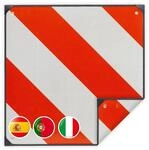 Relaxdays Warntafel, 3in1 Warnschild Italien, Spanien, Portugal, 50x50 cm,