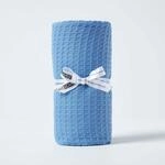 Homescapes Babydecke aus 100% Bio-Baumwolle, blau, Piqu&eacute;-Waffeldecke, 90 x 110...
