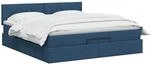 vidaXL Ottoman Bett mit Matratze mit Kopfteil Blau 140 x 200 cm Stoff