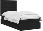 vidaXL Ottoman Bett mit Matratze Schwarz 80 x 200 cm Stoff
