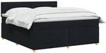 vidaXL Boxspringbett mit Matratze Schwarz 140 x 200 cm Stoff
