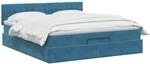 vidaXL Ottoman Bett mit Matratze Dunkelblau 180 x 200 cm Samt