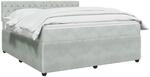 vidaXL Boxspringbett mit Matratze Hellgrau 180 x 200 cm Samt