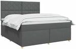 vidaXL Boxspringbett mit Matratze Dunkelgrau 140 x 190 cm Stoff