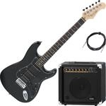 Rocktile Pro ST60-BK E-Gitarre All Black AK20GR Set &ndash; Mahagoni-Korpus,...