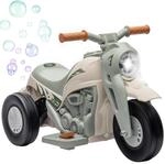AIYAPLAY Elektro Kindermotorrad 6V Dreirad Musik f&uuml;r 2-5 Jahre Cremewei&szlig; | Mit