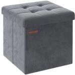 SONGMICS Sitzhocker mit Stauraum, klappbare Sitzbank, 38 x 38 x 38 cm | Fu&szlig;bank,