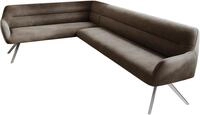 DELIFE Eckbank Taya-Flex 285x190 cm Kreuzgestell kantig Edelstahl | Mikrofaser...