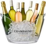 Relaxdays Eiseimer, Getr&auml;nkeschale mit Griffen, 8 l, Flaschenk&uuml;hler f&uuml;r Sekt,