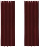 vidaXL Verdunkelungsvorh&auml;nge 2 STK. Weinrot 140 x 225 cm Samt | L&auml;sst...