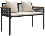 vidaXL Bank Outdoor 2 -Seater 117 x 54 x 74,5 cm Poly-Rattan