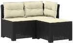 vidaXL 3-Sitzer Garten Sofa mit Kissen Rattan-Look PP Anthrazit