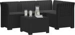 vidaXL 4-Sitzer Garten Sofa mit Kissen Rattan Look PP Anthrazit