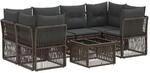 vidaXL Gartensofa-Set 7 STK. Grau Poly-Rattan