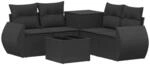 vidaXL Sofa Set 6 STK. Schwarz Polyrattan und Stahl