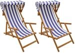 vidaXL Liegestuhl 2 pcs 3 Position Massives Eukalyptus Holz, Bequemer Faltbarer