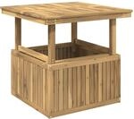 vidaXL Gartenkaffee Tisch aus massivem Akazienholz h&ouml;henverstellbar