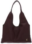 Coccinelle Leder Schultertasche Nell Handbag Grained Leather Berry dunkelviolett