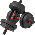 HOMCOM 2 in 1 Hanteln Set Verstellbare Kurzhantel Langhantel | Professionell,