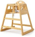 Relaxdays Kinderstuhl, Holz, 5-Punkt-Gurt, HxBxT: 76 x 48 x 49,5 cm, natur 