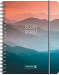 Sch&uuml;lerkalender 2026/2027 "Misty Sunset" | A6, Kunststoff: 2 Seiten = 1 Woche ;