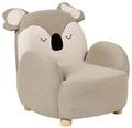 Beliani Kindersessel Koala B&auml;r Form Stoff beige/Taupe gepolstert f&uuml;r...
