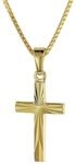 trendor Kreuz f&uuml;r Kinder Gold 333/8 Karat 18 mm + goldplattierte Kette