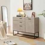 [en.casa] Sideboard Lavangen Wohnzimmerschrank mit 1 T&uuml;r und 3 Schubladen...