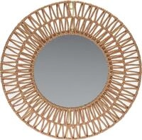 Spetebo Wandspiegel mit Rahmen aus Papier Bast - 45 cm | Wandspiegel mit Dekor...