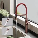 doporro Wasserhahn K&uuml;che Ros&eacute;gold, K&uuml;chenarmatur Hochdruck, Edelstahl 