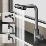 doporro Wasserhahn K&uuml;che ausziehbar, K&uuml;chenarmatur Grau mit Wasserfall |...