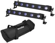 EUROLITE Set 2X LED BAR-6 QCL RGB+UV Leiste + Soft-Bag | 2X Lichteffektleiste...