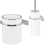 bremermann 2tlg. Bad-Set Savona, Kosmetikeimer 5,5 Liter und WC-Garnitur mit