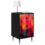 vidaXL Nachttisch HEESCH 2 STK. Schwarz Eichen-Optik 36 x 33 x 61 cm
