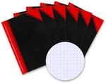 Bantex Notizbuch A5 kariert, Hardcover, 192 Seiten, schwarz, 6er-Pack