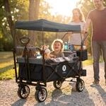 Miweba Faltbarer Bollerwagen MB-20 (Schwarz/Grau)