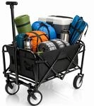 BigDean Bollerwagen faltbar bis 80kg schwarz kompakter Faltbollerwagen