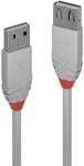 LINDY 36711 0.5m USB 2.0 Type A Extension Cable, anthra Line Anthrazit