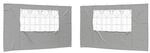 vidaXL Partyzelt-Seitenteil 2 STK. 400 x 195 cm Hellgrau PE und Stahl