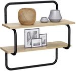 vidaXL 2-stufiges Wandregal Sonoma-Eiche 60 x 24,5 x 61 cm