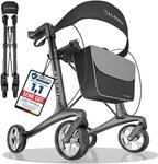 Carbon Rollator faltbar und leicht mit Sitz, Leichtgewicht-Reiserollator...