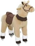 AIYAPLAY Reitpferd mit Sattel Rollen f&uuml;r Kinder 3-5 Jahre 80 cm Braun |...
